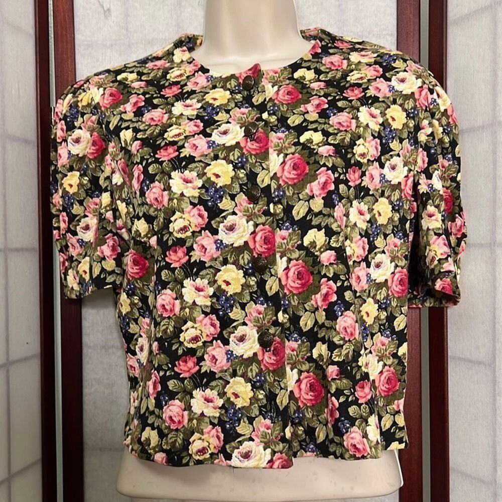 VINTAGE DAMON II FLORAL TOP SIZE 12